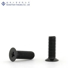 【銳禾】工廠直營 M3.5x10 鍍黑鋅 沉頭/皿頭 特殊螺絲 十字槽 機械牙, 1個