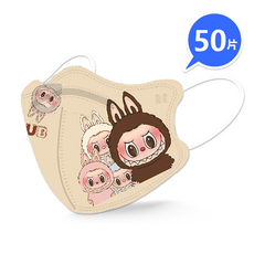 兒童專用口罩 韓版蝶型 KN95高端防護 過濾98% 獨立包裝 4D立體口罩 4-13歲可愛小孩大童口罩, 1套, 【兒童蝶型】拉布布怪笑 獨立包裝, 50個裝