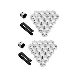 20 40개 21 17MM 자동차 너트 보호 커버 방지 허브 나사 볼트 외부 장식, 40pcs Silver, 19mm