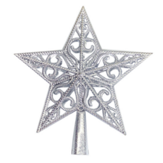 에이폼 크리스마스 트리별 꼭대기별 장식, 1개, 실버 은색별