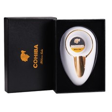 COHIBA 單支水滴形雪茄煙灰缸 台灣公司貨 陶瓷便攜菸灰缸 雪茄配件, 1個, 白高霸 水滴形, 白