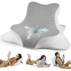 침대 눕기 기울기 엎드리기 위한 WOGAHEV 독서 베개 헤드보드 등받이 지지 베개를 인체공학적 메모리 웨지 받침대 소파 바닥 회색, Gray