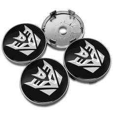 56MM 65mm 트랜스포머 오토봇 자동차 휠 센터 허브 캡 배지 엠블럼 스티커 데칼 방진 커버 액세서리 4 개입, [04] 1set black, 1개