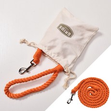 12mm 순면 리드줄 애견 강아지 로프 소형견 중형견 대형견 목줄, 1개, 오렌지