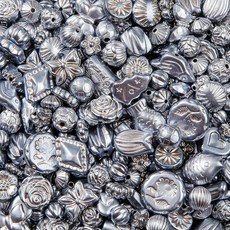 ECLATIS CY2E(넓음)NUT 디자인 팔찌 제작용 200g 다양한 아크릴 비즈 키체인 하이퀄리티 주얼리 빈티지 비즈 벌크 DIY 플라스틱 공예용 그레이 펄 303367