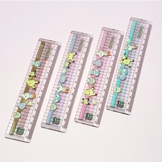 800 포켓몬스터 15cm 방안자 ( fb - 포켓몬 15cm 자 -2탄), 브라운, 블루, 핑크, 민트, 4개