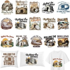 MOIZYNG 티셔츠용 부활절 다리미 전사용 16장 기독교 예수 부활 DTF 전송 바로 프레스 열 전달 비닐 의류 가방 베개 커버 DIY 공예용 다림질 패치, MOIZYNG 티셔츠용 부활절 다리미 전사용 16장,