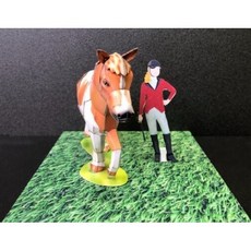紙紮馬 訓獸師 紙紮動物/紙紮馬匹, 1個, 咖啡色馬+訓獸師