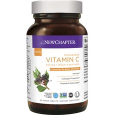 New Chapter (新章) 維生素 C 發酵 250 毫克 + Whole Foods Herbs 無麩質素食片, 1個, 60 件