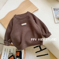 PPY KIDS.STUDIO 男童圓領針織衫 秋冬寬鬆針織上衣