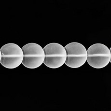 【杰鴻】白水晶磨砂圓片疊珠10MM，寶石珠珠DIY手工材料，打造獨特風格飾品, 1個, 10mm