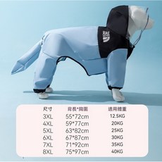 寵物雨衣 連帽 防水 狗狗雨衣, 邦迪藍撞色（包尾-可牽引）,7xl（背長胸圍71cm*92cm）, 1個