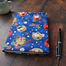 【新年柴犬-藍】書衣 書套 可調式 布書衣 A6 A5 B6, 1個