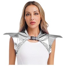 할로윈 프레 고딕 펑크 어깨 걸이 목도리 반짝 이는 금속 여성 무대 의상 PAULDRON ARMOR SINGER BAR