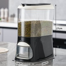 嗨購 新款防蟲防潮密封米桶 家用五穀雜糧儲物罐 廚房收納箱, 雜糧罐（黑色）3L, 1個