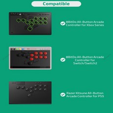 Geekria 하드 쉘 여행용 휴대용 케이스 Razer Kitsune / 8BitDo 올버튼 컨트롤러와 호환 가능(다크 그레이)