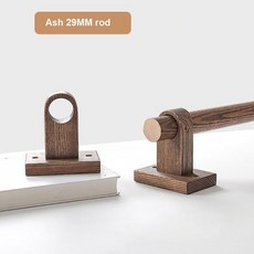 커튼봉 브라켓 고리 설치 천연 너도밤나무 커튼 로드 단단한 목재 로마 폴 측면 천장 마운트 일본 트랙, 12 180cm rod 2 brackets