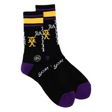 세인트미카엘 스트라이프 로고 자수 양말