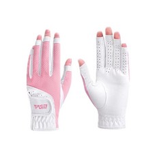 PGM 高爾夫女用露指手套，透氣舒適，增加揮桿靈活性，防滑耐磨, 粉色, 1套