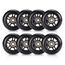 인라인 스케이트 휠 - ABEC-7 베어링이 있는 85A 경도 롤러 스케이트 휠 8팩 (72mm 76mm 80mm x 24mm) - 속도 그립 및 내구성을 위한 하이 리바