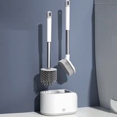 Homeline 壁掛式馬桶刷 清潔刷 雙刷頭套組, 白色