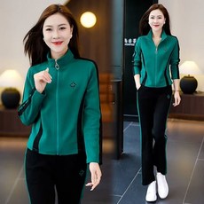 韓版顯瘦寬鬆衛衣套裝，藏肉遮肚拉鍊闊腿褲，初秋百搭設計感，懶人OOTD平價大尺碼套裝