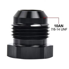 Zzuchun AN4 남성 플레어 육각 머리 블랭킹 플러그 피팅 캡 잠금 호스 어댑터 알루미늄 양극 산화 (TF-AN10, 02 TF-AN10-ONE-BK