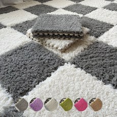 푹신 층간소음 퍼즐 놀이 매트, 30*30cm-아이보리