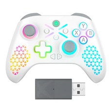 Xbox 호환 One 콘솔호환 게임패드 Xbox 호환 시리즈 무선 듀얼 진동 6축 자이로스코프 게임 Xbox 호환 컨트, 2)RGB WHITE