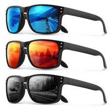 Gesruny 남성용 여성용 편광 선글라스 - 운전 달리기 사이클링 낚시를 위한 클래식 스포츠 선글라스 UV400 보호 A1 블랙/아이스 블루/레드 표준