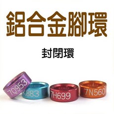 李小貓之家 鋁合金腳環-封閉式/開放式 鳥腳環 鸚鵡腳環 多尺寸 流水字號, 1個, 6mm活環