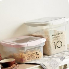 쌀통 잡곡통 5kg 제습제포함 쌀보관함 신선한 쌀보관통 계량컵 10kg, 1개, 상세페이지 참조