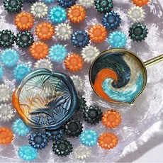 봉투 봉인 스탬프 왁스 알 초대장 혼합색상 100개 1팩, 1개, 4