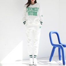 SOON2 女款冬季刷毛時尚Shibori大學T慢跑套裝