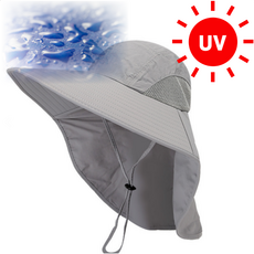 그레시아 빅사이즈 자외선차단 햇빛가리개 등산 농사 낚시 모자, 라이트 그레이