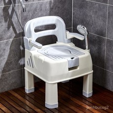 多功能浴室沐浴椅：孕婦、老年人防滑洗澡凳/坐便凳，穩固安全, 卡其色,豪華款