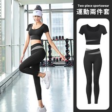 撞色瑜伽服運動套裝 修身顯瘦 高腰提臀