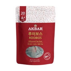 아크바 루이보스 차 피라미드 티백 20개입 파우치, 1개, 20g