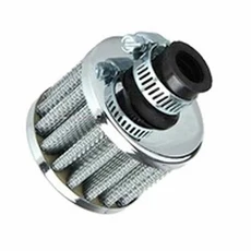 범용 인터페이스 자동차 공기 필터 12mm 오토바이 차가운 흡입구 높은 흐름 크랭크 케이스 벤트 커버 미니, 02 Silver
