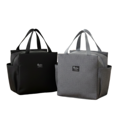 금손키친 데일리 보온 보냉백 도시락 가방 사이드포켓, 블랙, 1개