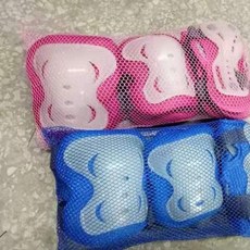 兒童護膝護具6件套 滑板車溜冰鞋平衡車加厚蝴蝶運動護具, 紅色6-13歲,均碼, 1個