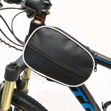 自行車通用防潑水上管包，公路山地車適用拉鏈款單車馬鞍包, 黑色雙邊包,默認項, 1個