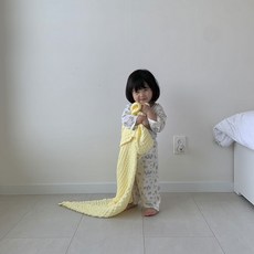 돗투돗 오가닉 6중 거즈 순면 블랭킷 아기담요, 옐로우 1개