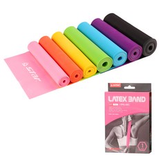 스타 요가밴드 라텍스 밴드 1-7단계 고탄력 재활치료, 3단계_옐로우, 1개