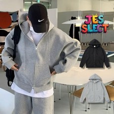 【JES】韓國高磅內刷毛棉外套 素面雙拉鍊保暖連帽外套