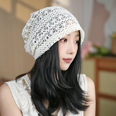 1+1 여성 펀칭 니트 비니 통기성 좋은 봄 여름용 메쉬 니트 모자