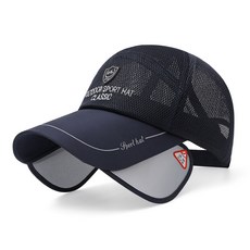 접이식 긴챙 볼캡 메쉬 슬라이드 썬캡 여름 캡모자, 네이비, 1개