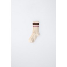 [국내배송] 자라 ZARA 스트라이프 롱 삭스 - 크림 브라운 970995