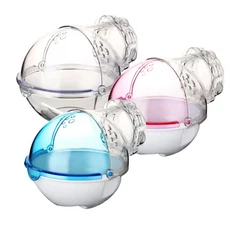 倉鼠外接浴室 - 透明可拆卸式倉鼠沐浴盆，多色可選，打造乾淨舒適的寵物生活空間, 透明, 1個