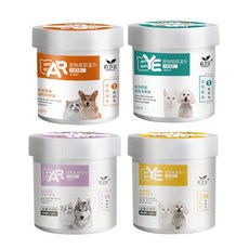 寵物耳部清潔濕巾 溫和清潔耳垢 獨立包裝方便攜帶 犬貓適用, 1個, 130個裝